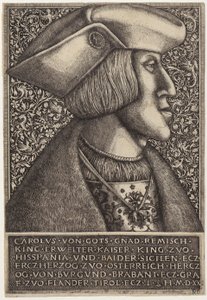 Portrait of Emperor Charles V, from "Opera Hopferiana [...]" by Daniel Hopfer