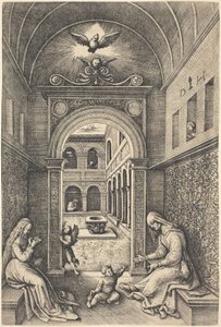 The Virgin and Child with Saint Anne by a Portal by Daniel Hopfer
