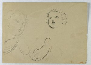 Head and Arm Studies of a Child, 1840-45 by Daniel Huntington