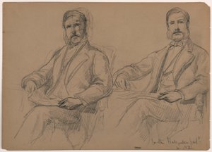 Julius Hallgarten Seated, Two Studies; Verso: Mr. Hunt Standing, 1884 by Daniel Huntington