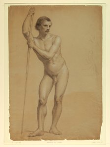 Male Nude Standing, Two S, 1866 by Daniel Huntington