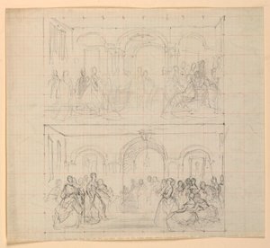 Two Figure Compositions for the Painting "Lady Washington