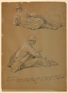 Two Studies of the Artist, 1864 by Daniel Huntington