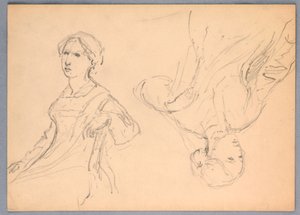 Woman Seated, Two Studies, 1870 by Daniel Huntington