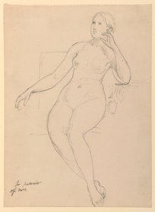 Seated Female Nude by Daniel Huntington