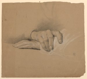 Study of Hands for Elderly Woman in "Communion of the Sick" by Daniel Huntington