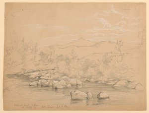 View of Moat Mountain from Wildcat Brook, Jackson, New Hampshire, Looking Southwest by Daniel Huntington