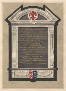 Memorial of George, Earl of Berkeley from Cranford Church by Daniel Lysons