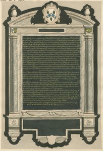 Memorial of John Peryn from Acton Church by Daniel Lysons
