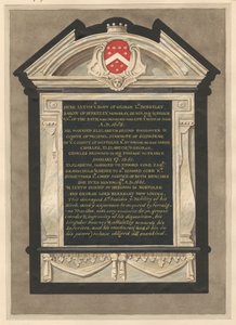 Memorial to George Lord Berkeley from Cranford Church by Daniel Lysons