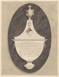Memorial to Mrs. Elizabeth Lardner, from Stanwell Church by Daniel Lysons