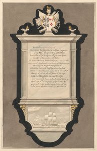 Memorial to Rupert and Mary Billingsley from Drayton Church by Daniel Lysons