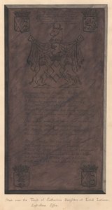 Slab over Tomb of Catherine Daughter of Lord Latimer from East Ham Church by Daniel Lysons