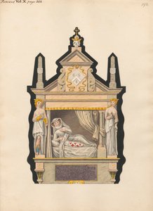 Tomb of Unidentified Mother and Infant Child from Pancras Church by Daniel Lysons