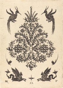 Brooch with Tablestones and Winged Griffins Above and at Bottom