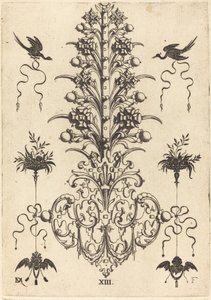 Hyacinth-Shaped Brooch with Birds at Top and Devil