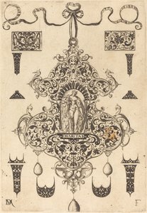Large Pendant, Charity Standing at Centre by Daniel Mignot