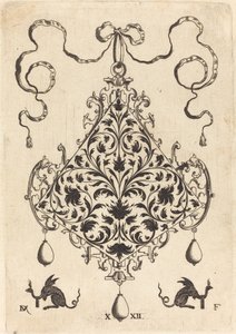 Large Pendant, Ornamental Foliage Design by Daniel Mignot