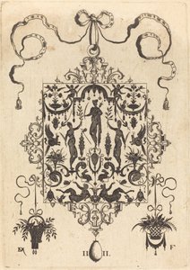 Large Pendant, Three Nude Women with Twigs at Centre by Daniel Mignot