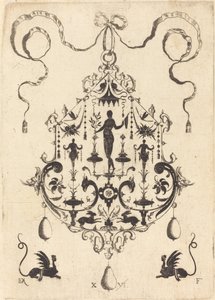 Large Pendant, Victory Flanked by Two Herms at Centre