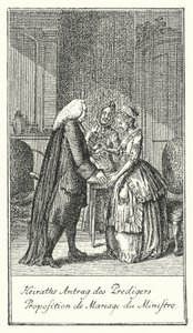 Marriage Proposal of the Clergyman by Daniel Nikolaus (after) Chodowiecki