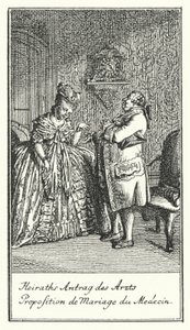 Marriage Proposal of the Doctor (engraving) by Daniel Nikolaus (after) Chodowiecki