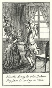 Marriage Proposal of the Poet by Daniel Nikolaus (after) Chodowiecki