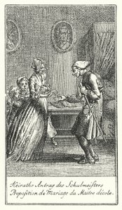 Marriage Proposal of the Schoolmaster (engraving) by Daniel Nikolaus (after) Chodowiecki