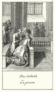 The Prayer (engraving) by Daniel Nikolaus (after) Chodowiecki