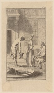 Arrival in Basilgrove with Miss Henley and her Grandfather, Plate 7 from "Life Remarks and Opinions of Johann Bunkel" by Daniel Nikolaus Chodowiecki