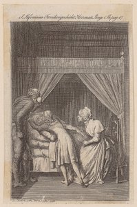 Hermann Lange Embraces His Dying Grandfather by Daniel Nikolaus Chodowiecki