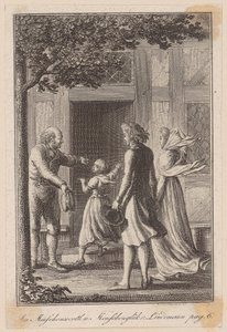 Lotte and Her Husband Seek Shelter from a Storm by Daniel Nikolaus Chodowiecki