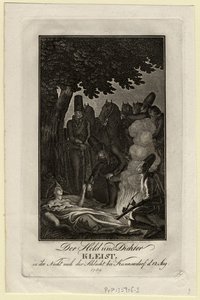 Poet Ewald von Kleist at the battle of Kunersdorf, on August 12, 1759, ca 1759 by Daniel Nikolaus Chodowiecki
