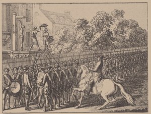 Running the Gauntlet. Illustration from Elementartwerk by J.B. Basedow by Daniel Nikolaus Chodowiecki