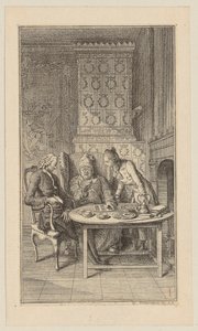 Sebaldus, the Old and Young Infant at the Table with a Lottery Ticket by Daniel Nikolaus Chodowiecki
