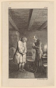 Vogt Confesses His Guilt to the Pastor by Daniel Nikolaus Chodowiecki
