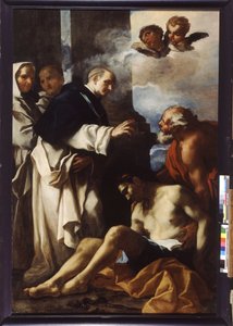 Saint Anthelmus caring for a sick man by Daniel Seiter