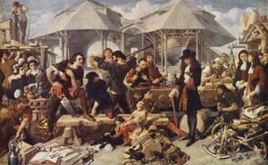Peter the Great at Deptford Dockyard, London by Daniel after Maclise