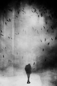 Lonely Walker Dark Sky by Daniela Riegler
