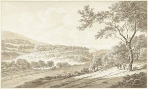 View of Palestrina from the Villa Adriana by Daniël Dupré