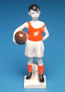 Danish boy holding a football (ceramic)