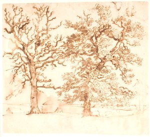 Landscape with Large Oak Trees in the Foreground by Dankvart Dreyer