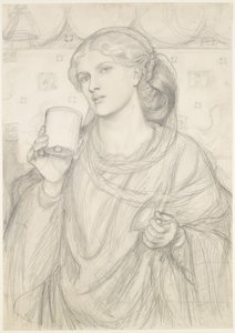 The Loving Cup - Compositional Study by Dante Gabriel Rossetti