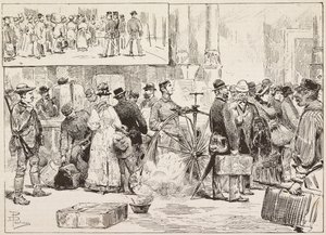 Fumigation against cholera at station, Rome, Italy by Dante Paolocci