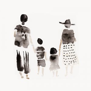 Abstract Family Walk by Danushka Abeygoda