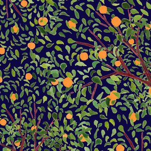 Lush Orange Grove Blue by Danushka Abeygoda