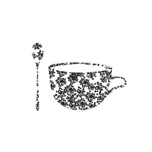 Monochrome Snowflake Cup by Danushka Abeygoda