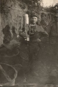 Soldier in a Trench Karst Plateau During the First World War by Dario Gentilini