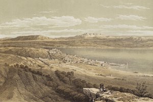 Tiberias looking towards Hermon by David (after) Roberts