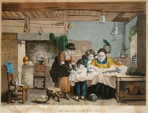 The Cut Finger, engraved by Joly, c.1830-40 by David (after) Wilkie